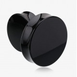 Plug acrylique courbe unicolore noir (ACRY10)