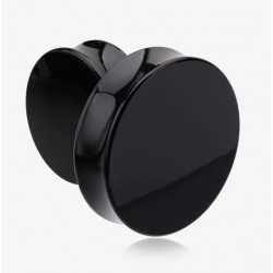 Plug acrylique courbe unicolore noir (ACRY10)
