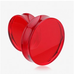 Plug acrylique courbe unicolore rouge (ACRY10)