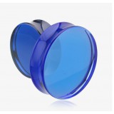 Plug acrylique courbe unicolore bleu (ACRY10)
