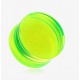 Plug acrylique courbe unicolore vert-pomme (ACRY10)