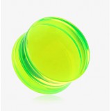 Plug acrylique courbe unicolore vert-pomme (ACRY10)