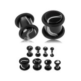 Plug acrylique marbre o-ring noir (ACRY02)