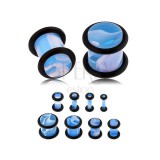 Plug acrylique marbre o-ring bleu-clair (ACRY02)
