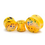 Plug acrylique courbe luisant tacheté jaune (ACRY83)