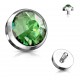 Embout microdermal strass plat vert-pomme
