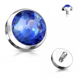 Embout microdermal strass plat bleu