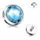 Embout microdermal strass plat bleu-clair