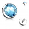 Embout microdermal strass plat bleu-clair
