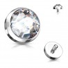 Embout microdermal strass plat transparent