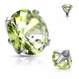 Embout microdermal cristal rond vert-pomme