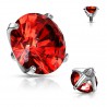 Embout microdermal cristal rond rouge