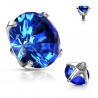 Embout microdermal cristal rond bleu