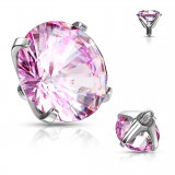 Embout microdermal cristal rond rose