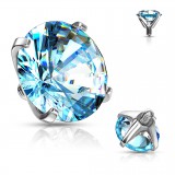 Embout microdermal cristal rond bleu-clair