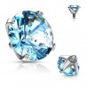 Embout microdermal cristal rond bleu-clair