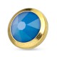 Embout microdermal strass plat gold-ip bleu opalite
