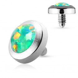 Embout microdermal plat opale vert-pomme