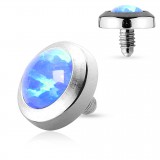 Embout microdermal plat opale bleu