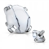Embout microdermal boule plate howlite blanche