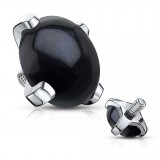 Embout microdermal boule plate agate noire