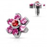Embout microdermal flower cristal rose