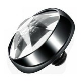 Embout microdermal noir strass plat transparent