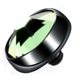 Embout microdermal noir strass plat vert