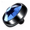 Embout microdermal noir strass plat bleu