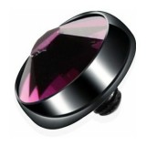 Embout microdermal noir strass plat lilas