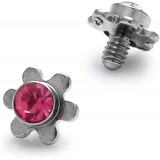 Embout microdermal fleur strass rose