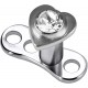 Embout microdermal coeur strass transparent