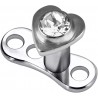 Embout microdermal coeur strass transparent