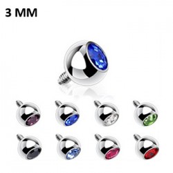 Embout microdermal boule strass 3MM
