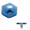 Embout microdermal anodisé titane hexagone bleu