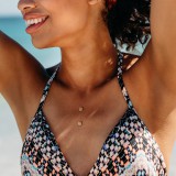 Embout microdermal fleur multiples zircones jaune (D02)