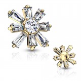 Embout microdermal flocon avec zircones jaune (D03)
