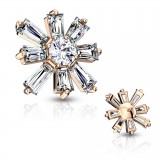Embout microdermal flocon avec zircones rose (D03)