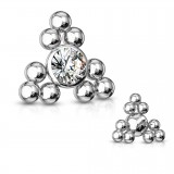 Embout microdermal triangle gris avec billes (D05)