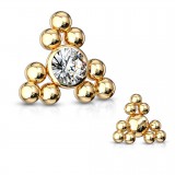 Embout microdermal triangle jaune avec billes (D05)