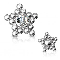 Embout microdermal billes en étoile gris (D06)