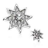 Embout microdermal étoile strass deluxe grise (D07)