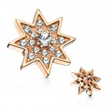 Embout microdermal étoile strass deluxe rose (D07)
