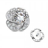 Embout microdermal fleur grise avec strass (D08)