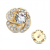 Embout microdermal fleur jaune avec strass (D08)