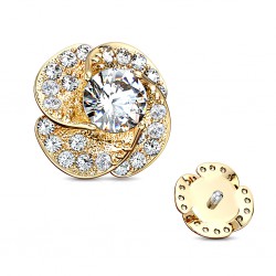 Embout microdermal fleur jaune avec strass (D08)