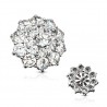 Embout microdermal fleur grise et strass (D09)