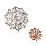 Embout microdermal fleur rose et strass (D09)