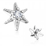 Embout microdermal étoile de mer grise avec strass (D10)