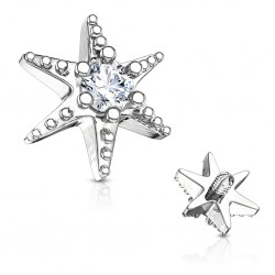 Embout microdermal étoile de mer grise avec strass (D10)